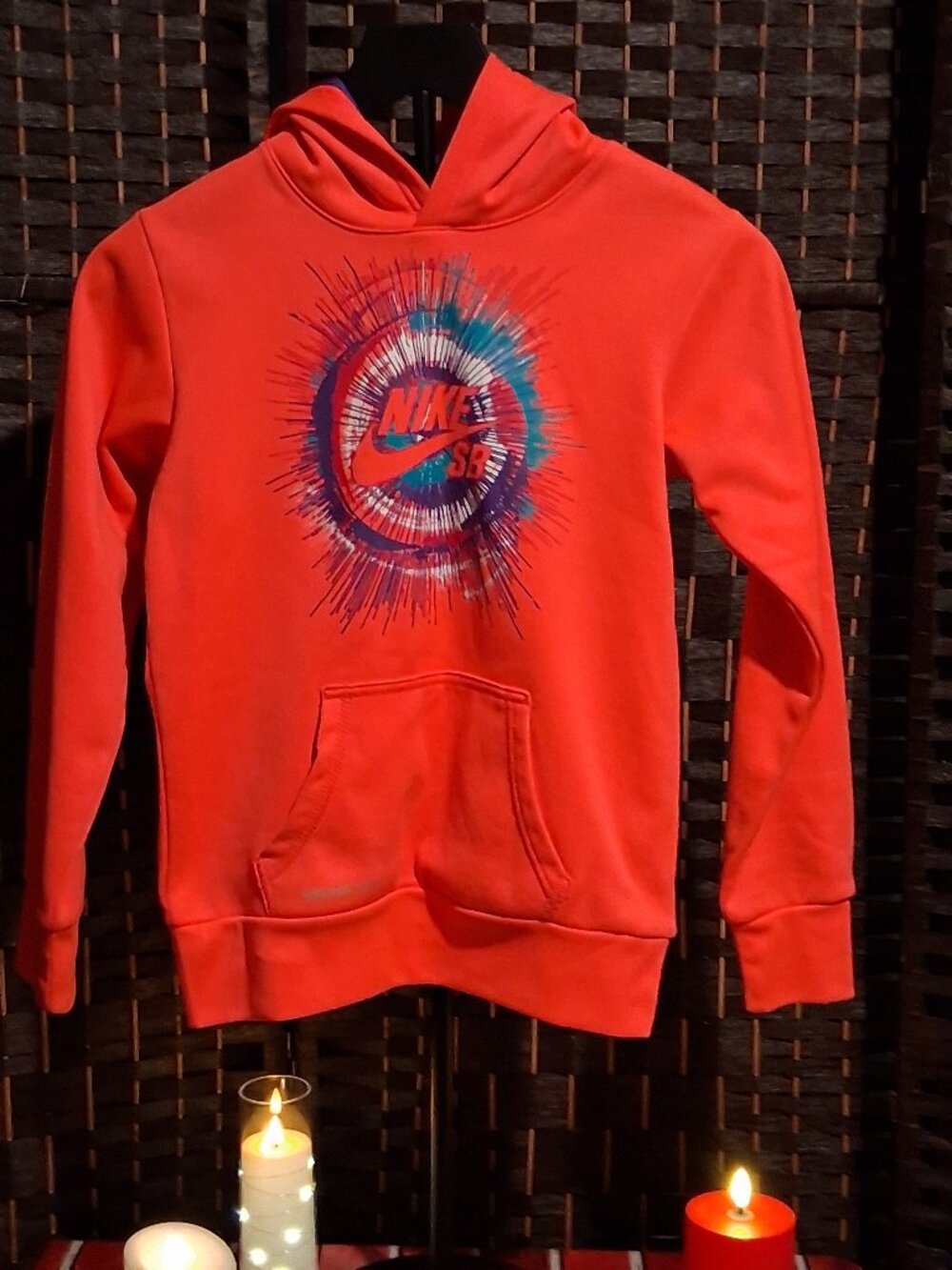 Nike Kids Orange and Purple Graphic Hoodie